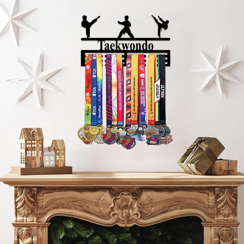 Resama Medal Hanger Holder Display Wall Rack Frame Shelf-Medal Hanger Awards Ribbon Soccer,Gymnastics,Holder Display Rack for 60 Medals - Image 5